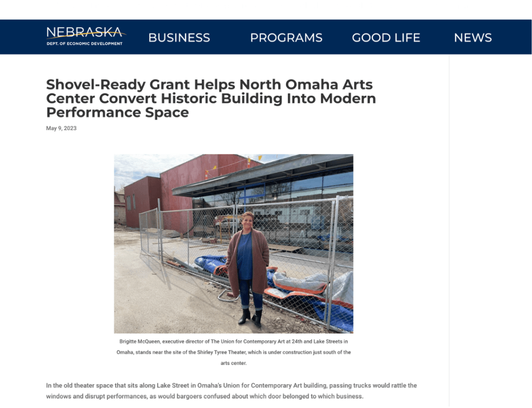Shovel-Ready Grant - North Omaha Arts Center